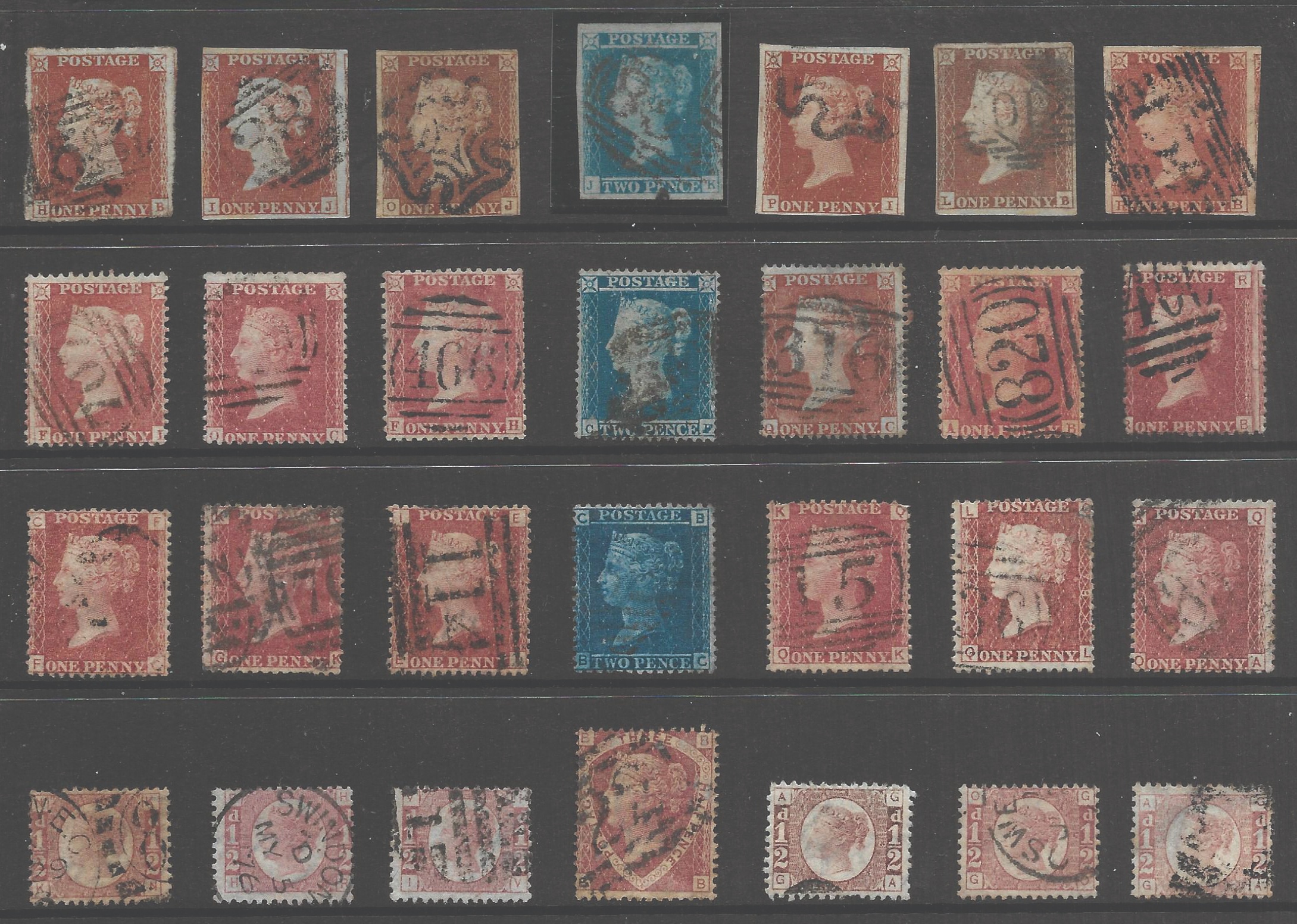 (REF: T639) GREAT BRITAIN LINE ENGRAVED WITH FREE 1841 2d BLUE